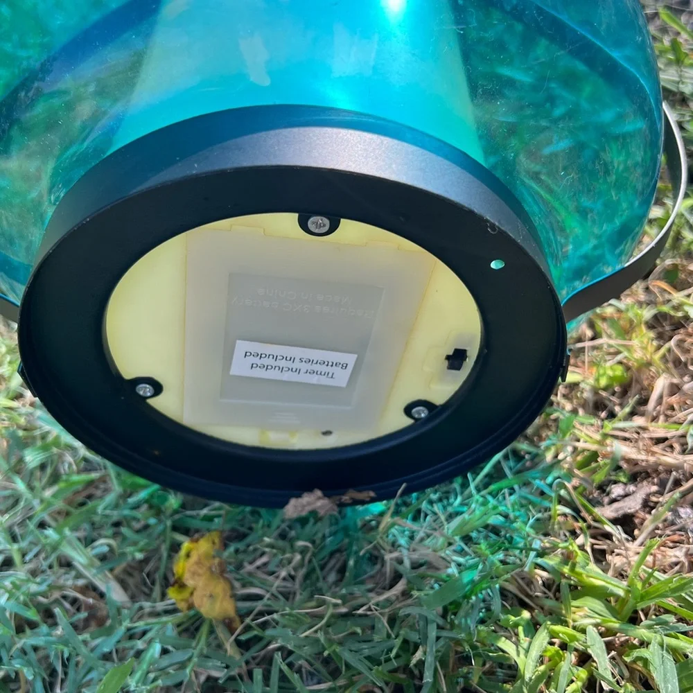 Blue Glass Lantern with Candle